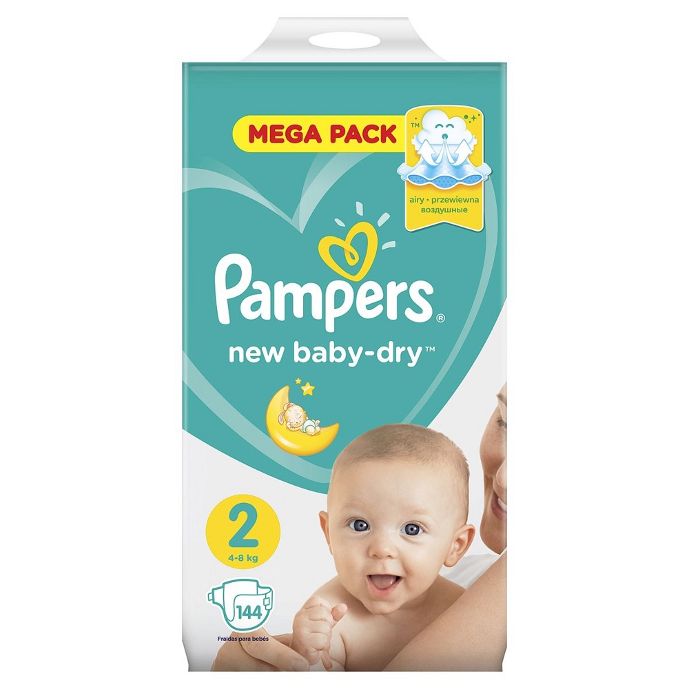 Pampers New Baby 2 Mini (4-8 ) Giant Pack 144  Dry,   - !!!  { 59244 }