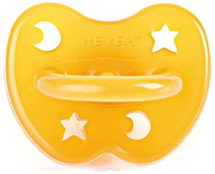 HEVEA Star&Moon  Cоска-пустышка анатомич. формы  из натур.  каучука  3-36 мес., Малайзия { 14105 }