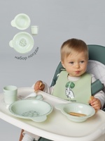 Happy Baby Набор посуды для детей, 12 мес+ , Китай  { 41730 }  ОЛИВКОВЫЙ