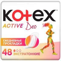 Прокладки ежедневные  KOTEX  Active Deo  48 шт. Китай     { 47886 }