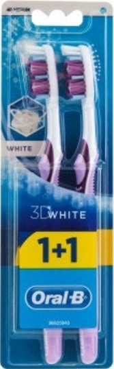 ORAL-B 3D White  Отбеливание 2 шт,  з/щетка  д/взрослых , Ирландия  { 22761 }   ФИОЛЕТОВЫЙ