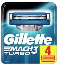 GILLETTE MACH 3 Turbo Кассеты сменные  4 шт , Германия   { 31306 }