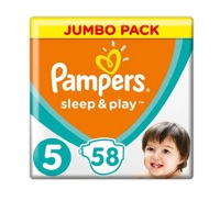Pampers Sleep&Play 5    11-16 кг    (58 шт ) подгузники, Россия  { 03582 }