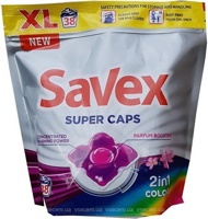 SAVEX 2 in 1 Color Super Caps Средство моющее жидкое в капсулах 38 шт., Болгария  { 45554 }