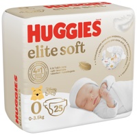 Huggies Elite Soft  0+   до 3,5 кг ( 25 шт)  подгузники, Россия   { 48005 }   СКИДКА 3% НЕ ДЕЙСТВУЕТ   НОВАЯ УПАКОВКА