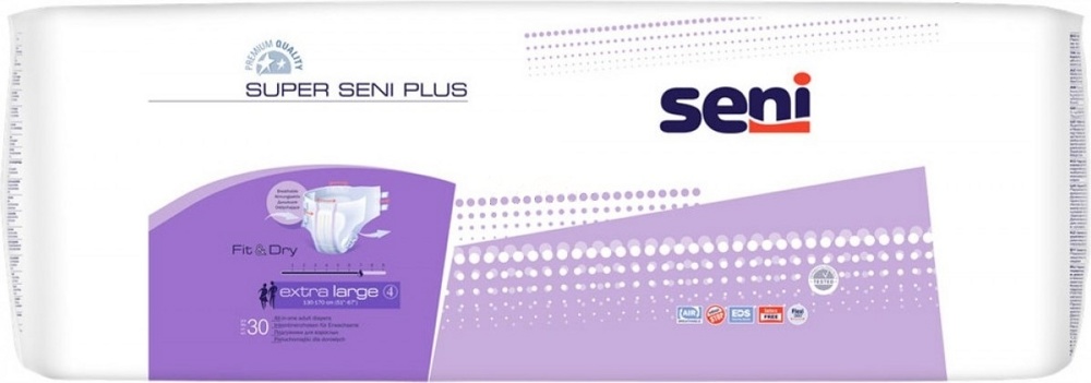 SUPER SENI 4 PLUS  Extra Large (7*, 30 шт) Подгузники для взрослых (130-170 см) { 91684 } 