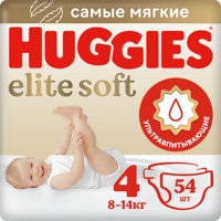 Huggies Elite Soft  4   8-14   ( 54 )  ,   { 49477 }  