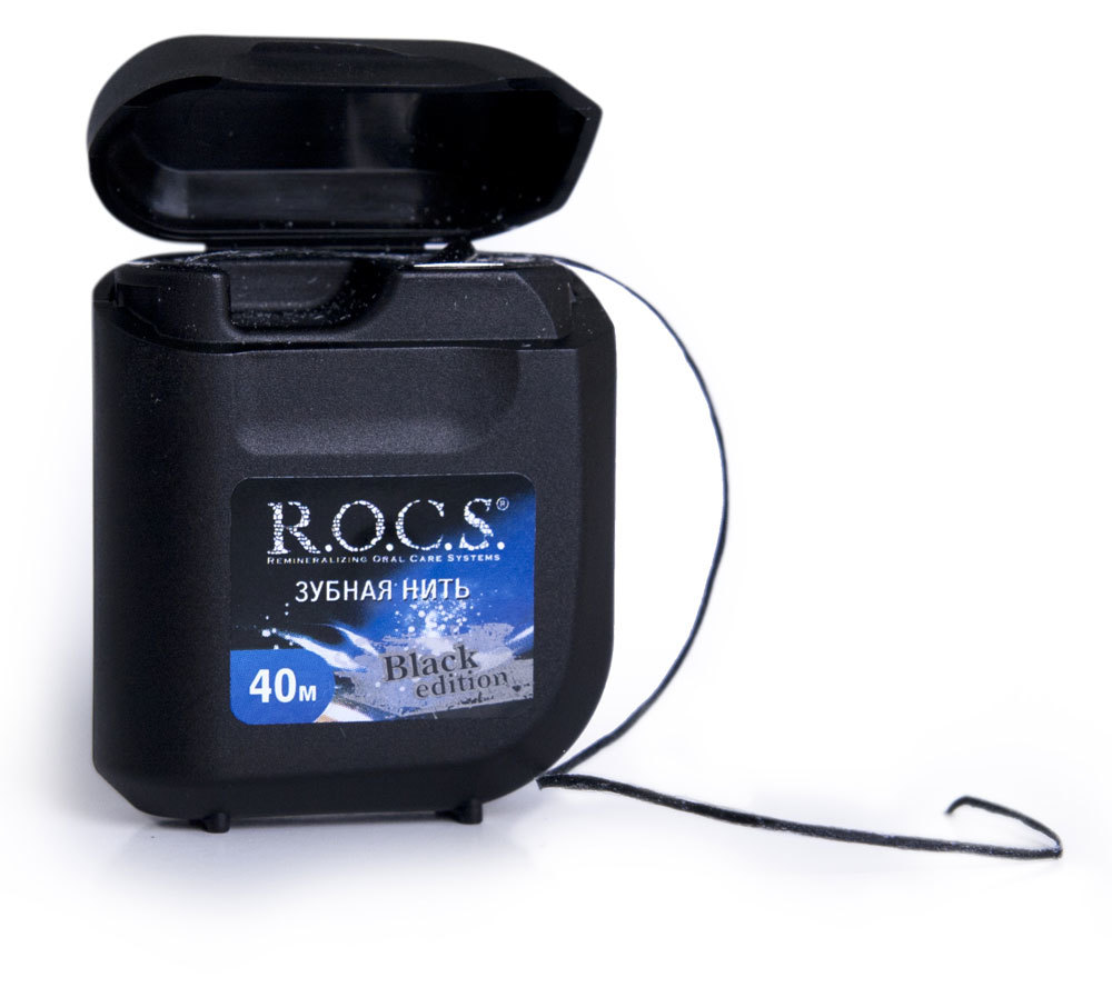 R.O.C.S. (ROCS)  BLACK EDITION Зубная нить  , 40 м, Россия    { 00006 }