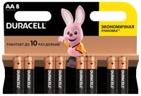 Duracell Basic AA 1.5 v  LR 6   Батарейки алкалиновые ( 8 шт ) , Бельгия     { 06522 }