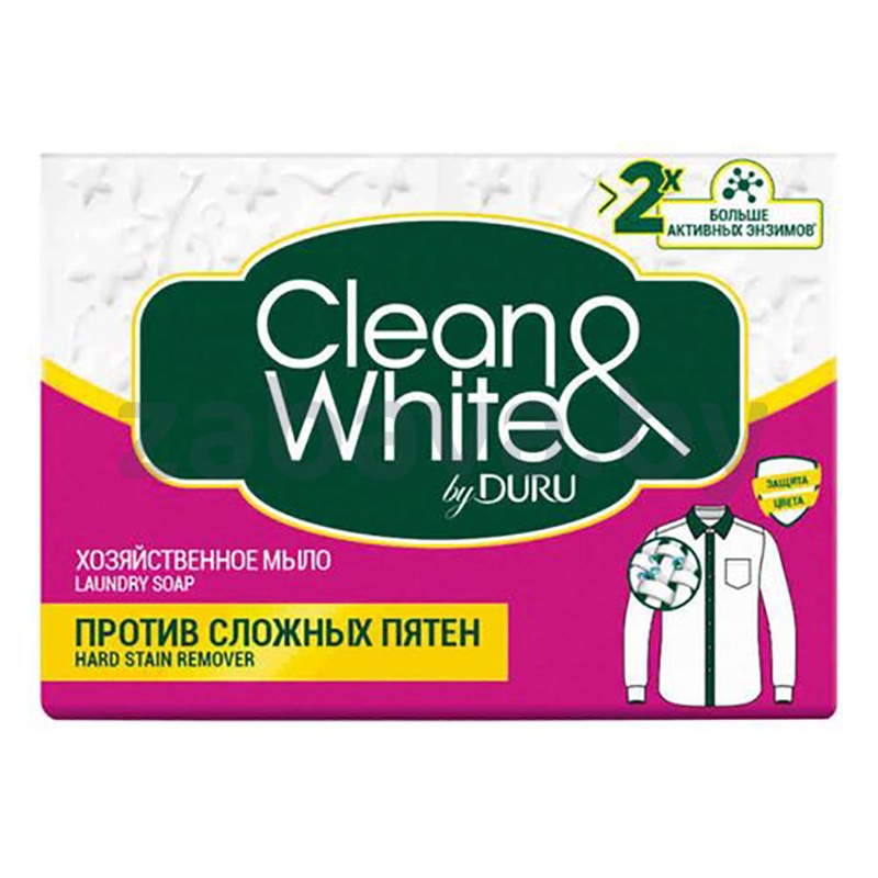 Duru Clean and White мыло хозяйственное Против сложных пятен 4Х120 г, Малайзия   { 21912 }