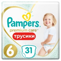 Pampers PANTS Premium Care   6   Extra Large   15+ кг  (31 шт) подгузники-трусики, Польша    { 86411 }  