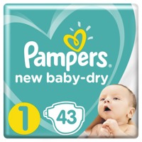 Pampers New Baby 1 Newborn (2-5 кг) 43 шт подгузники, Россия    { 64491 } 