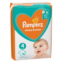 Pampers Sleep & Play 4 Maxi (9-14 кг) 14 шт подгузники, Россия   { 84636 }