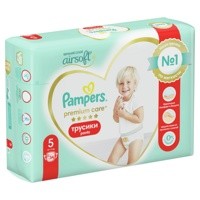 Pampers PANTS Premium Care   5   Junior   12-17 кг  (34 шт) подгузники-трусики, Россия   { 86374 } 