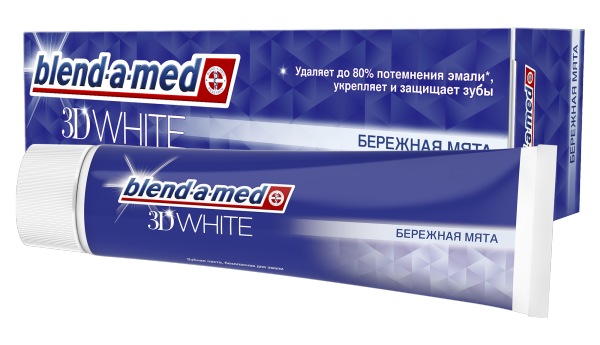 З/паста Blend-a-Med 3D White Тройное отбеливание Бережная Мята (100 г.), Германия  { 79495 }