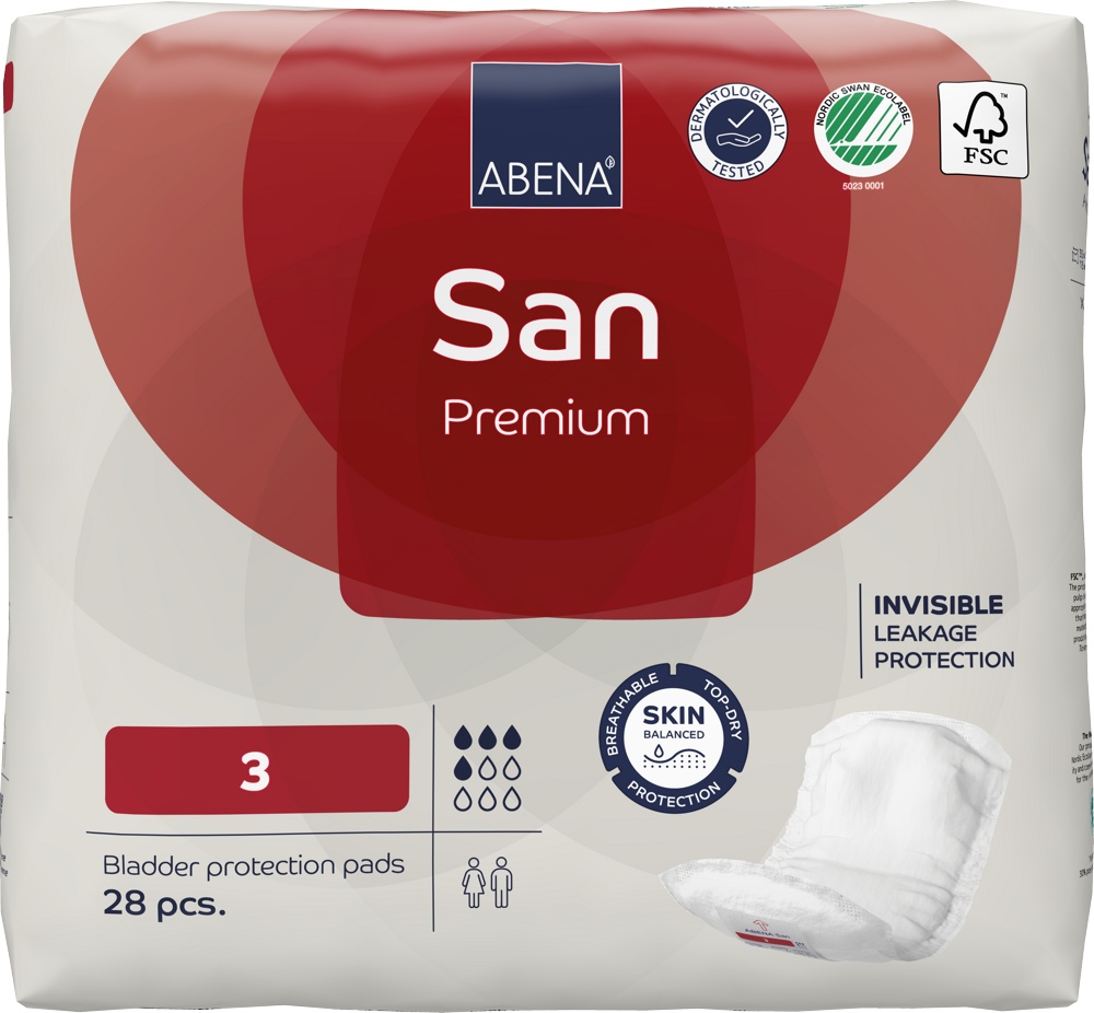 ABENA San 3 Premium 4*  Прокладки впитывающие урологические, 28 шт, Дания  { 00502 }