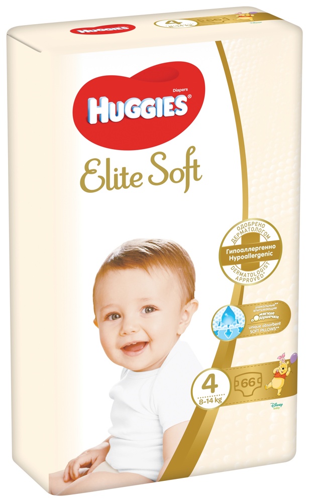HUGGIES Elite Soft 4 (8-14 кг) 66 шт  подгузники  { 45301 } СКИДКА 3% НЕ ДЕЙСТВУЕТ 