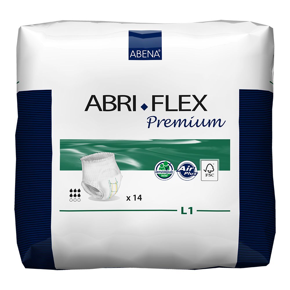 ABRI-FLEX  Premium  Large L1  (6*,14 шт ) Подгузники-трусики впитывающие для взр.( 100-140 см){ 45107 }