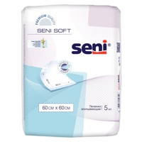 Seni Soft Super  (60 x 60)    5 шт одноразовые впитывающие пеленки, Польша     { 90311 } { 98430 }