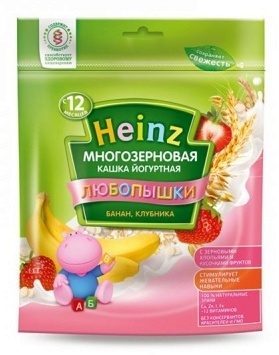 Heinz  каша молочная "Многозерновая  йогуртная с бананом и клубникой" (200 г.) с  12 мес    { 01824 }