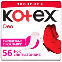 KOTEX Super Slim  Deo ежедневные гигиенич. прокладки  56 шт 1* , Китай    { 48111 }  