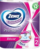 Полотенца бумажные ZEWA Premium ДЕКОР 2 шт.    { 62146 }