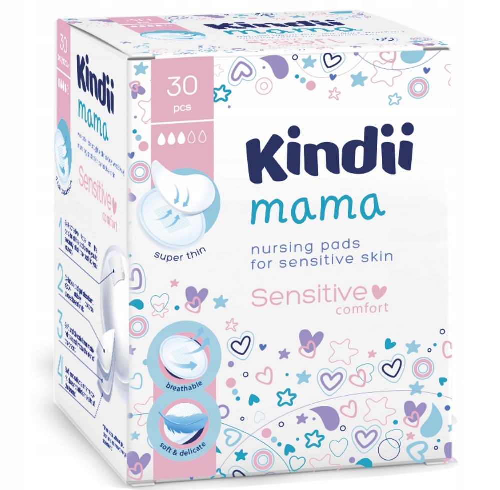 KINDI mama Sensitive  прокладки для груди ( 30 шт), КНР   { 28673 }