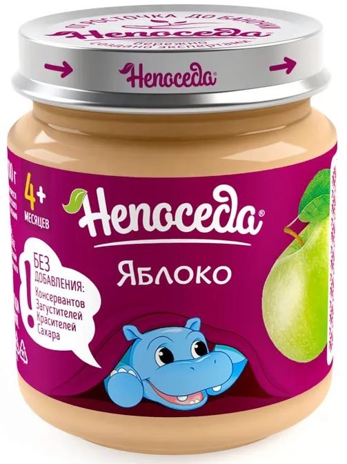 НЕПОСЕДА пюре из яблок 100г   б/сах. с 4 мес. { 21902 } - фото1