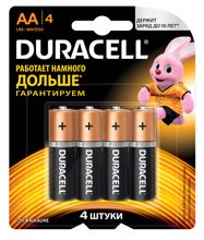 Duracell  AA 1.5 v  LR 6  Батарейки алкалиновые ( 4 шт ) , Китай     { 15996 }