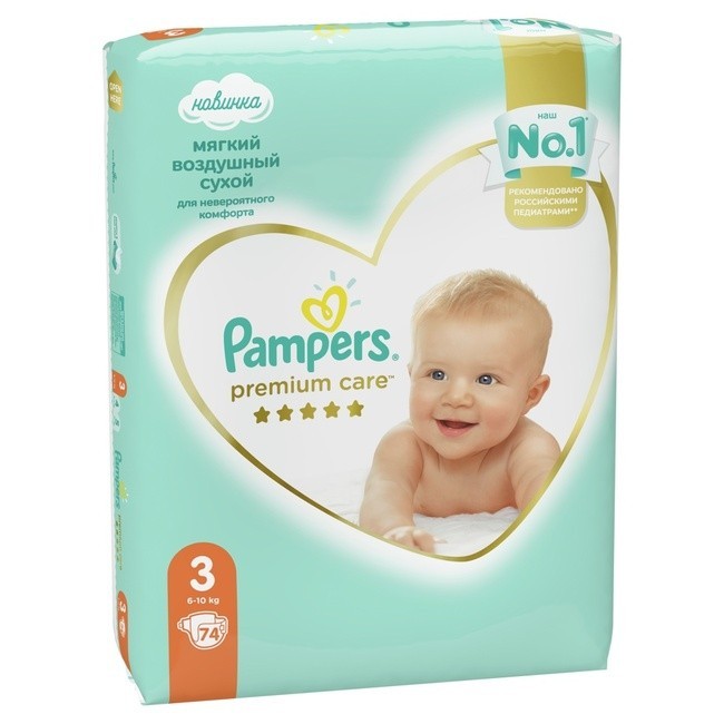 Pampers Premium Care 3 Midi 6-10  ( 74 x 2 = 148  ) ,  { 04651 }