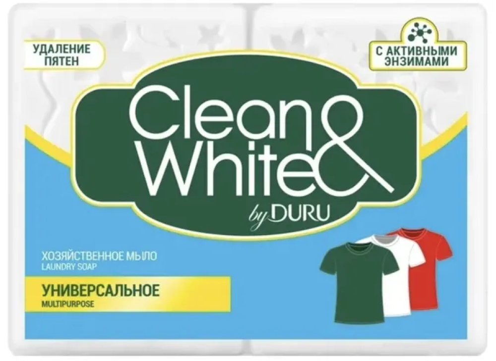 Duru Clean and White мыло хозяйственное Универсальное 2Х120 г, Малайзия   { 21875 } - фото1