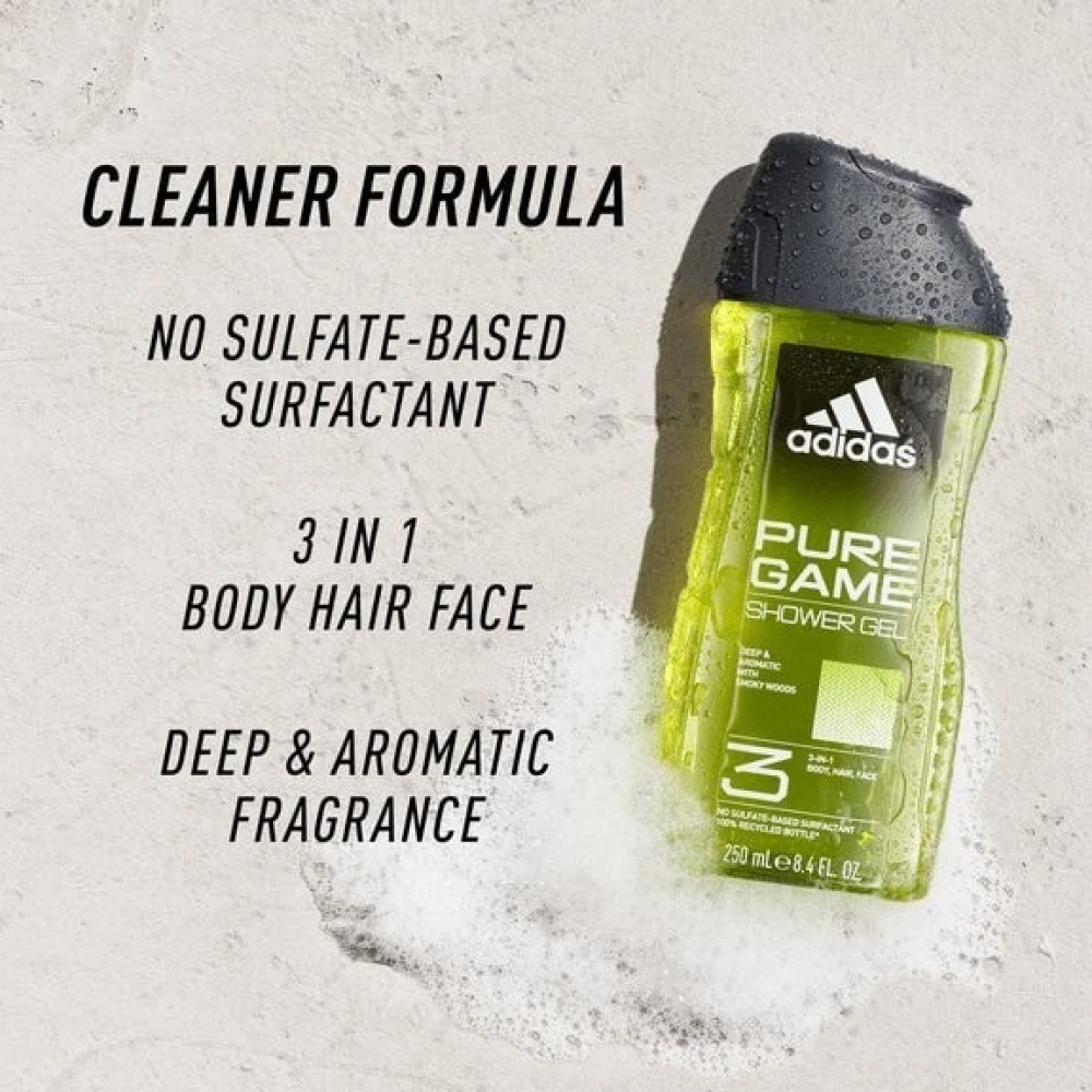 Adidas PURE GAME  Гель для Душа и шампунь 3 в 1,  400 мл., Испания  { 59048 } Adidas PURE GAME  Гель для Душа и шампунь 3 в 1,  400 мл., Испания  { 59048 }