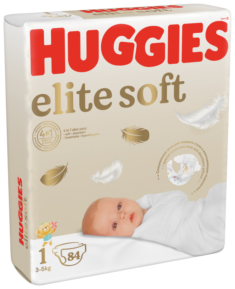 Huggies Elite Soft  1   3-5 кг    (84 шт)  подгузники, Россия   NEW  { 47947 }  Huggies Elite Soft  1   3-5 кг    (84 шт)  подгузники, Россия   NEW  { 47947 }