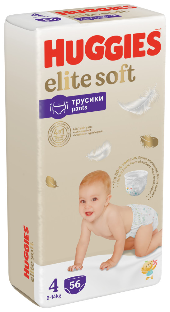 Huggies Трусики Elit Soft 4 9-14 кг (56 шт) Подгузники-трусики { 49330 }  - фото2