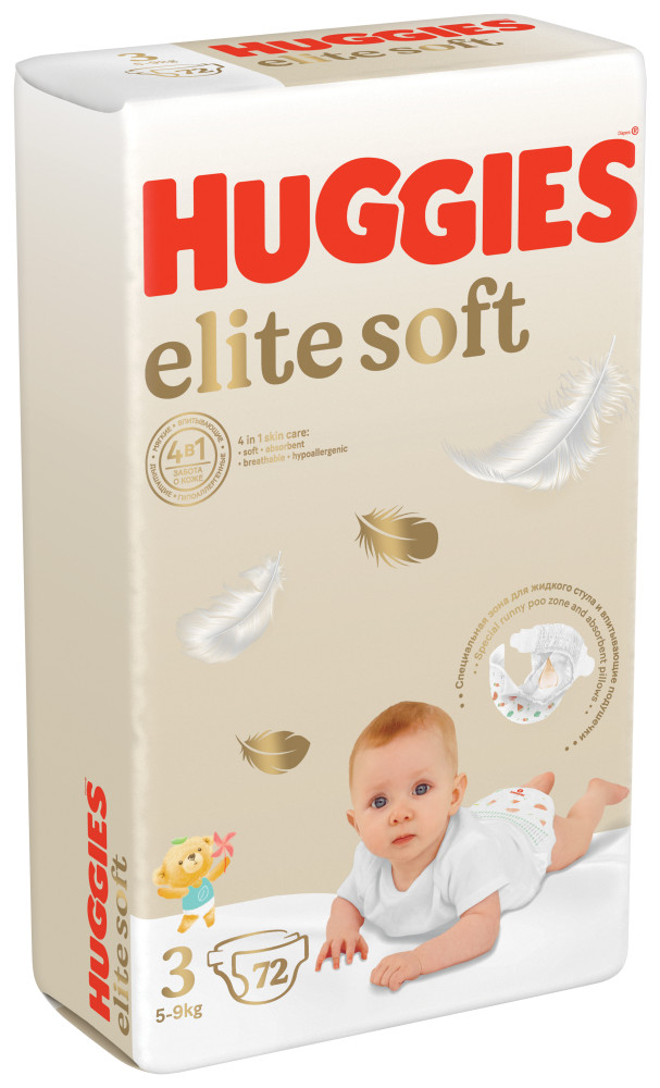 Huggies Elite Soft 3 5-9  ( 72 ) ,  { 49682 } 