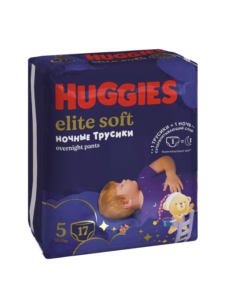 Huggies Elit Soft Overnites 5 12-17 кг (17 шт) Подгузники-трусики { 48173 } НОВАЯ УПАКОВКА Huggies Elit Soft Overnites 5 12-17 кг (17 шт) Подгузники-трусики { 48173 } НОВАЯ УПАКОВКА