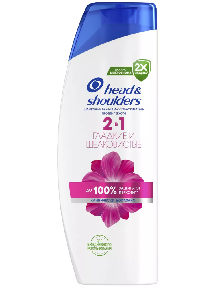 HEAD & SHOULDERS Шампунь и Бальзам 2 в 1 " Гладкие и Шелковистые" 360 мл.,Румыния { 84174 } - фото1