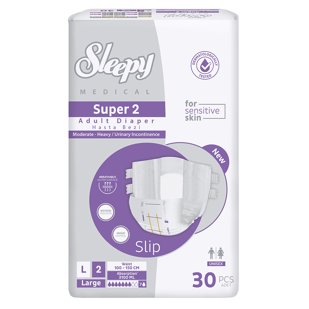 SLEEPY Super 3 Large ( 7*, 30 шт.) Подгузники для взрослых впитывающие ( 100-150 см), Турция { 21431 } - фото1 SLEEPY Super 3 Large ( 7*, 30 шт.) Подгузники для взрослых впитывающие ( 100-150 см), Турция { 21431 } - фото1