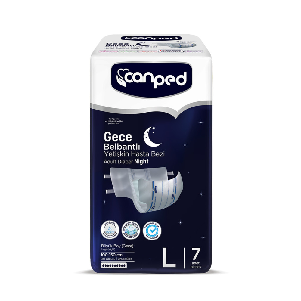 CANPED 3 Large/NIGHT ( 10*, 7 шт.) Подгузники для взрослых впитывающие ( 100-150 см), Турция { 10110 } - фото1