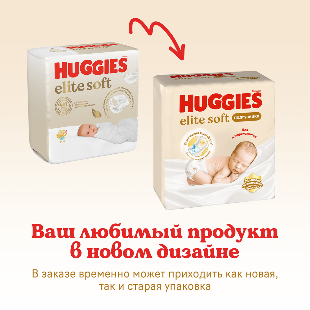 Huggies Elite Soft 3 5-9 кг ( 72 шт) подгузники, Россия { 49682 }  - фото2