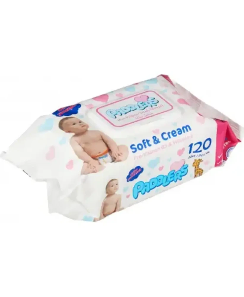 Влаж. салфетки PADDLERS Soft and Cream для детей  ( 120 шт ), Турция  { 30599 } - фото2