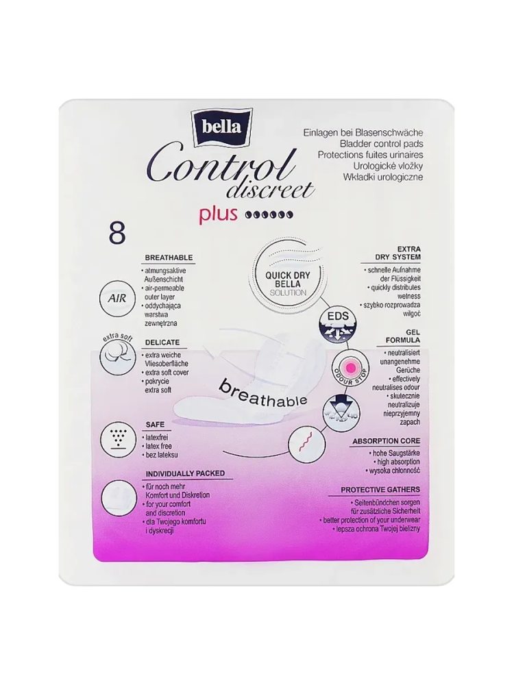 BELLA CONTROL PLUS 6* Прокладки впитывающие урологические ( 8 шт ), Польша { 96740 } фото-3 BELLA CONTROL PLUS 6* Прокладки впитывающие урологические ( 8 шт ), Польша { 96740 } фото-3