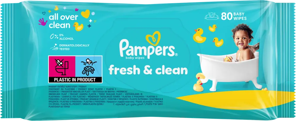 Влаж. салфетки д/ детей Pampers Clean  (80 шт )  Германия { 77598 }  - фото1