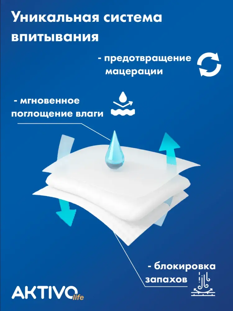 AКTIVO LIFE PREMIUM  4 XL( 8*,10 шт) Подгузники-трусики впитывающие для взрослых ( 130-160), Китай/Россия  { 30097 }   фото-2