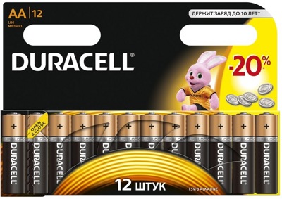 Duracell Basic AA 1.5 v  LR 6     ( 12  ),      { 06546 }