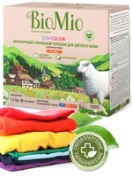 BioMio  Стиральный порошок д/цветного белья  экологичный  1,5 кг, Дания   { 04635 }