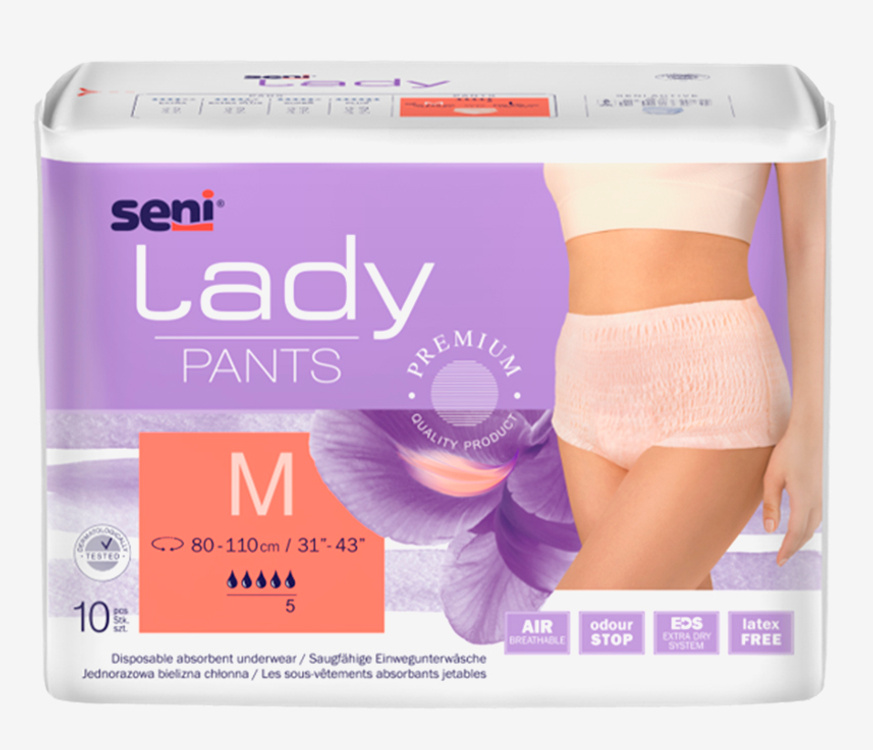 SENI Lady Pants 2 Medium (5*, 10 шт)Подгузники-трусики впитывающие для взрослых(80-110 см) { 00529 } - Подгузники и товары для взрослых - mamantenok.shop.by