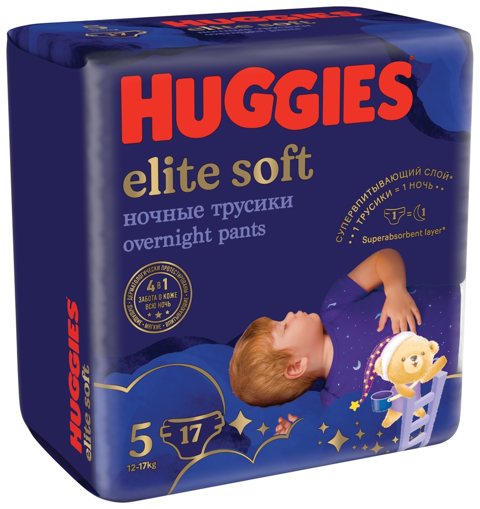 Huggies Elit Soft Overnites  5  12-17     (17 ) -  { 48173 }     