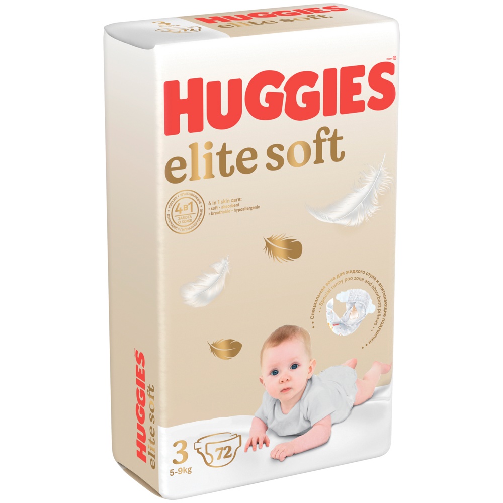 Huggies Elite Soft  3   5-9   ( 72 )  ,   { 49682 }  