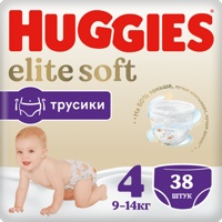 Huggies Трусики Elit Soft 4  9-14 кг    ( 38 шт) Подгузники-трусики  { 49323 }  3 % НЕ ДЕЙСТВУЕТ